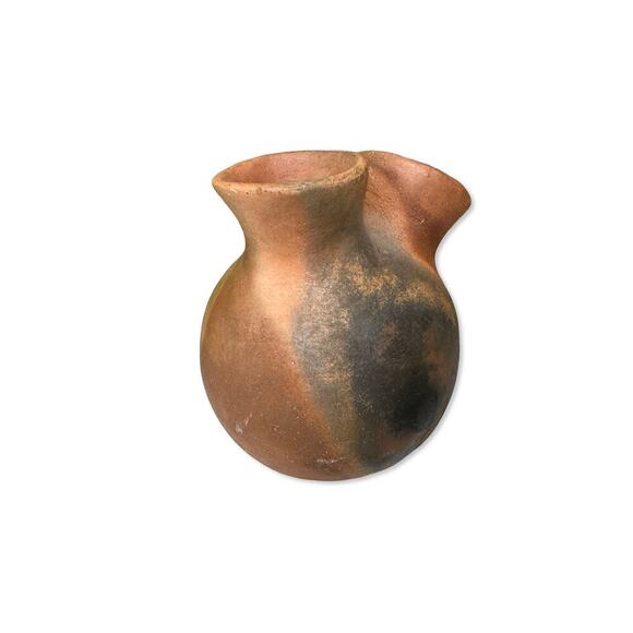 Native American Navajo Fired Clay Handmade Wedding Vase Signed "GR" - Picture 6 of 11